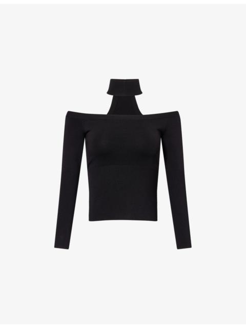 SIMKHAI Lila Off-Shoulder Stretch-Knit Top