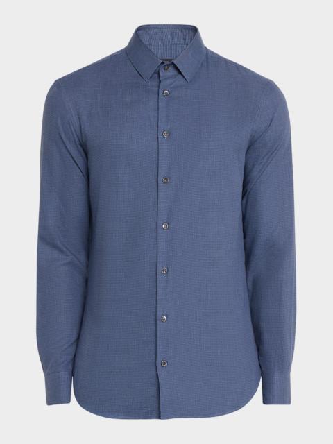 GIORGIO ARMANI Men's Micro-Houndstooth Sport Shirt
