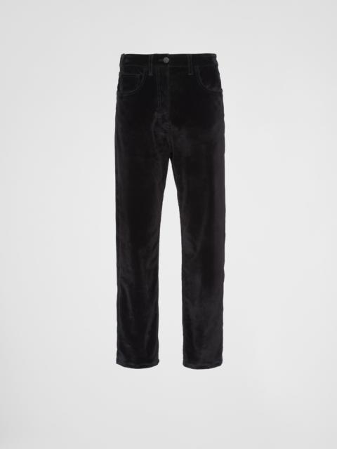 Prada Five-pocket velvet denim jeans