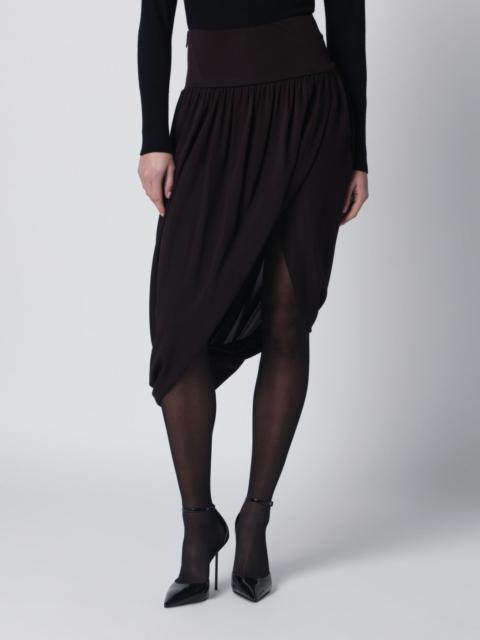 Alaïa Ebony brown fluid jersey skirt