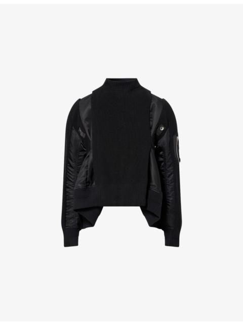 sacai Panelled Asymmetric Cotton-Blend Jacket