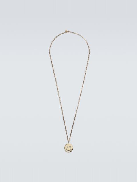 SYDNEY EVAN Happy Face 14kt yellow gold charm necklace