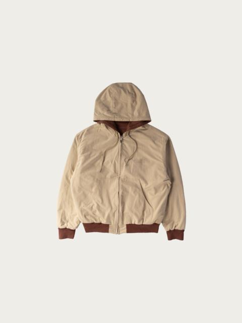 MM6 Maison Margiela Reversible Numeral Zip Work Jacket - Tan/Burgundy