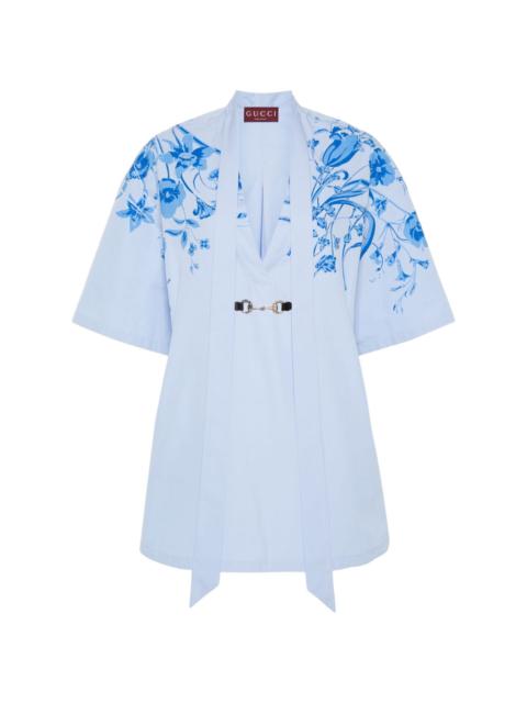GUCCI Horsebit-detail poplin dress