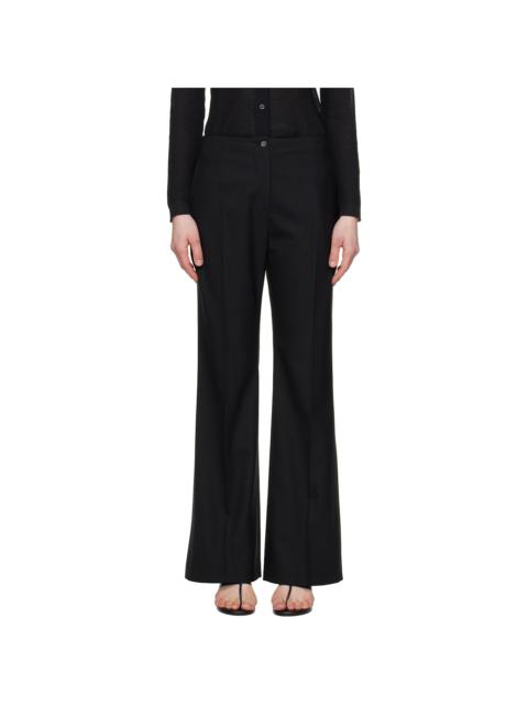 AMOMENTO Black Straight Fit Trousers