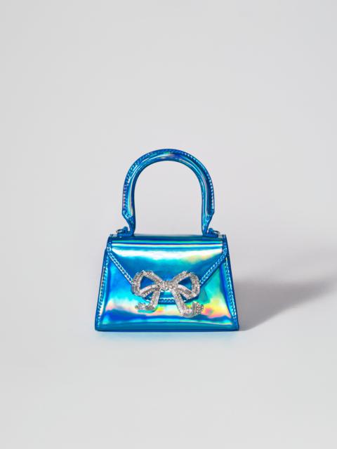 self-portrait Blue Metallic Bow Envelope Micro Bag
