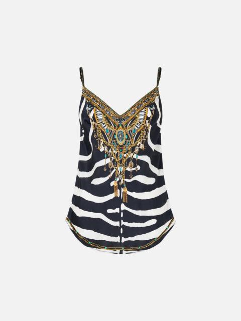 CAMILLA V-NECK BIAS CAMI ZIG ZAG ZOO