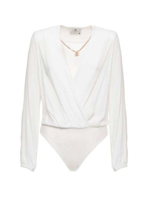 ELISABETTA FRANCHI draped chain-detail bodysuit