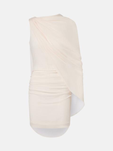 ROTATE Caped chiffon minidress