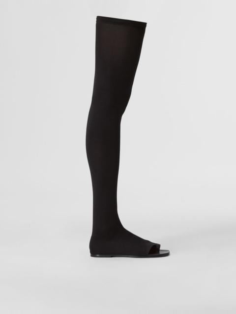 Toe-ring Detail Over-the-knee Sock Boots
