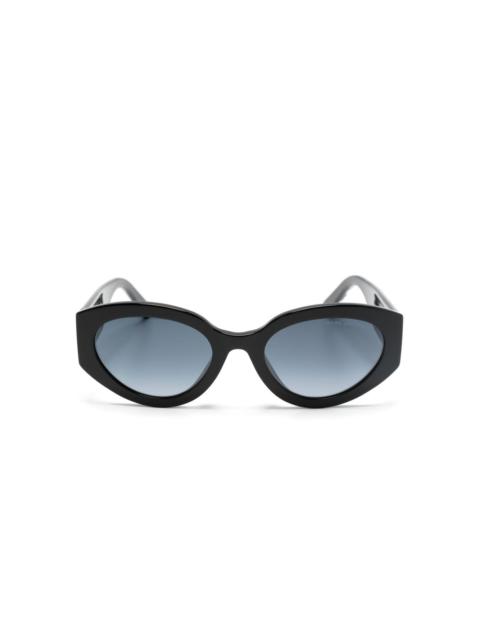 Marc Jacobs embossed-logo oval-frame sunglasses