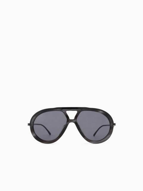 EMPORIO ARMANI MEN’S AVIATOR SUNGLASSES