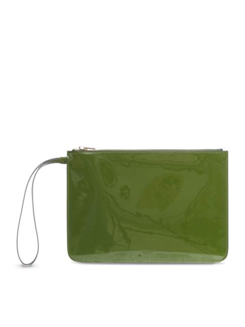 TOM FORD TOM FORD GREEN PATENT LEATHER CLUTCH