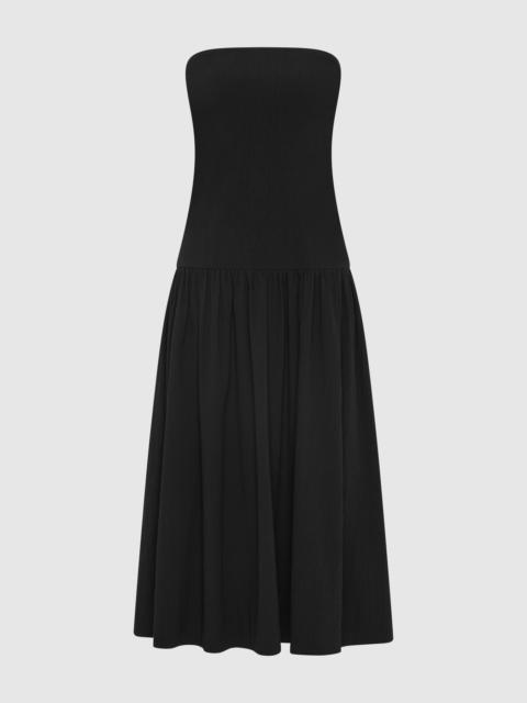 ST. AGNI Gathered Strapless Minimal Dress - Black