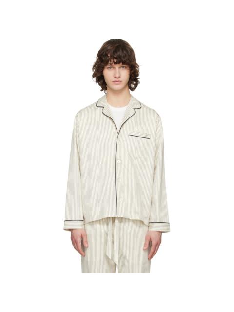 TEKLA Beige Sateen Long-Sleeved Pyjama Shirt
