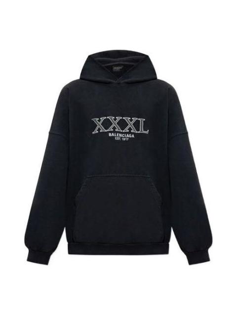 BALENCIAGA Balenciaga XXXL Oversized Popover Hoodie 'Black White' 713677TNVD91070