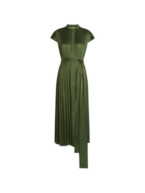 JOSEPH pleated belted midi dress