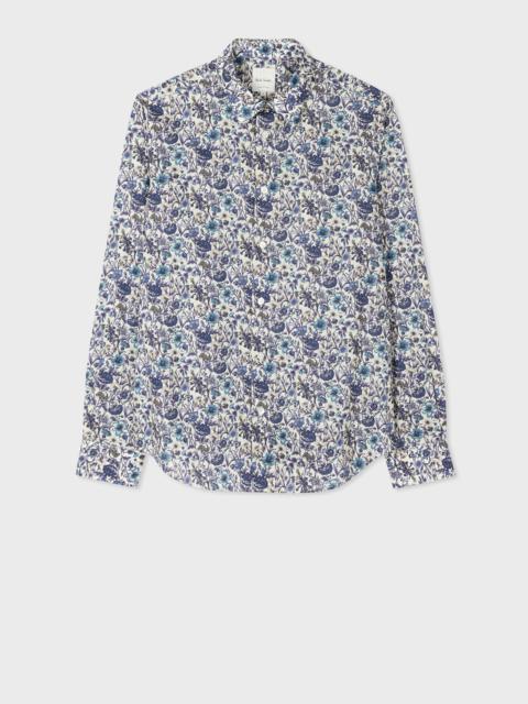 Blue and White 'Liberty Floral' Print Shirt