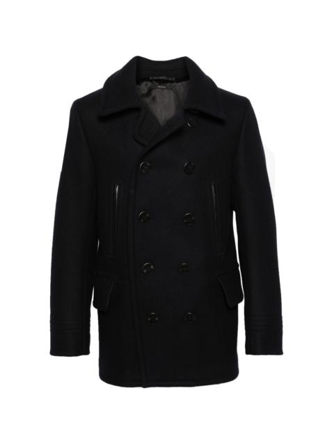 TOM FORD Melton double-breasted peacoat