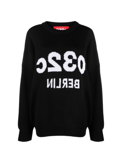032c intarsia-logo merino wool jumper