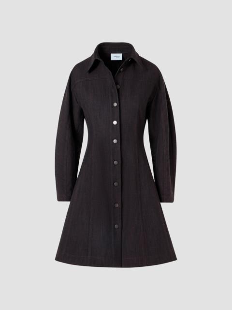 AKRIS Women's Panel Winter Denim Shirtdress - Espresso