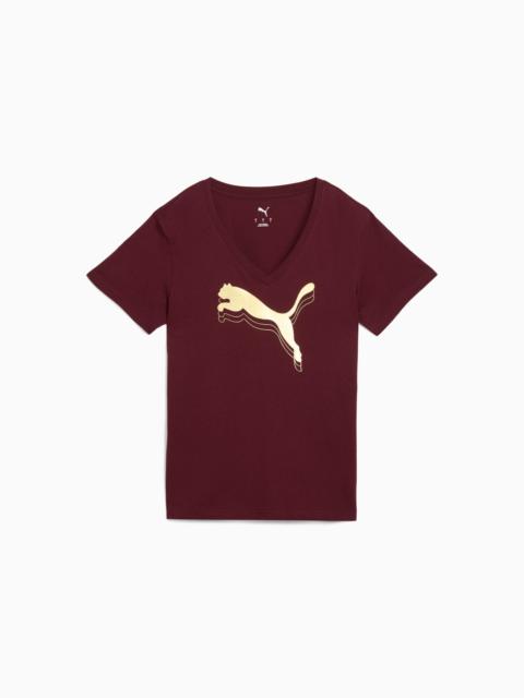 PUMA PUMA Essentials Metallic Women's V-Neck Tee