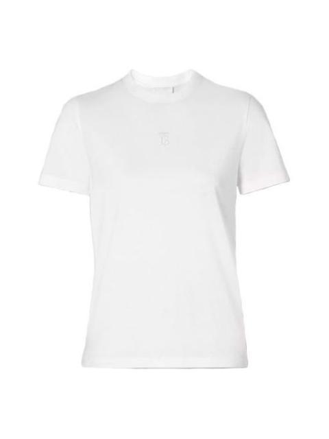 Burberry Burberry Monogram Motif Embroidered Logo Cotton Short Sleeve White 80151861