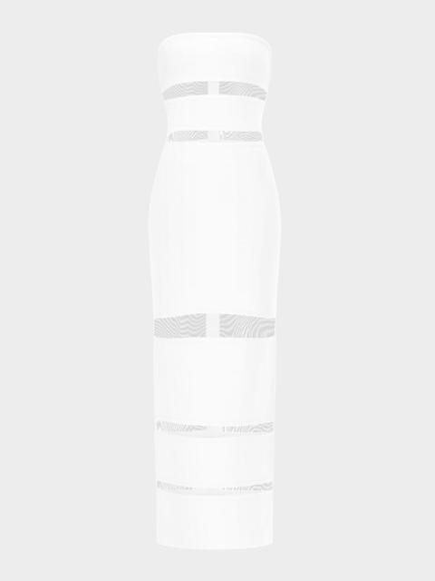 HERVE LEGER The Vera Strapless Illusion-Insert Column Gown
