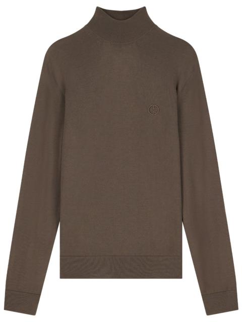 GIORGIO ARMANI SLIM SWEATER IN VIRGIN WOOL WITH STOCKINETTE STITCH