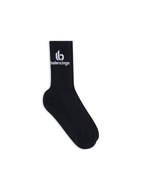 BALENCIAGA Men's Double B Socks in Black