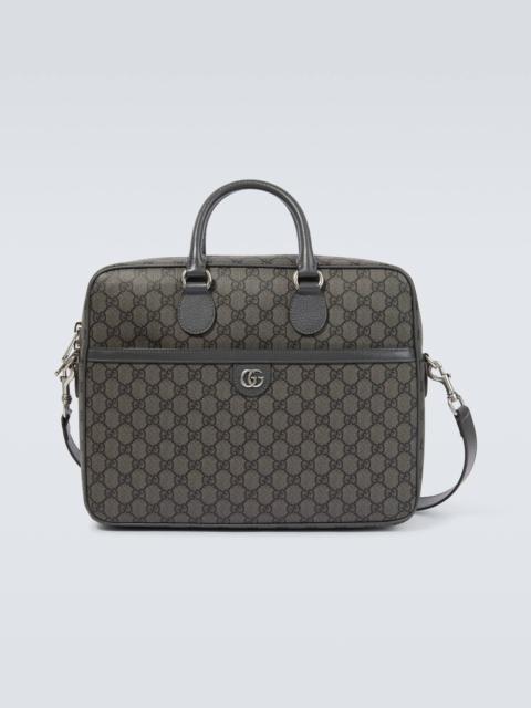 GG Supreme leather-trimmed briefcase