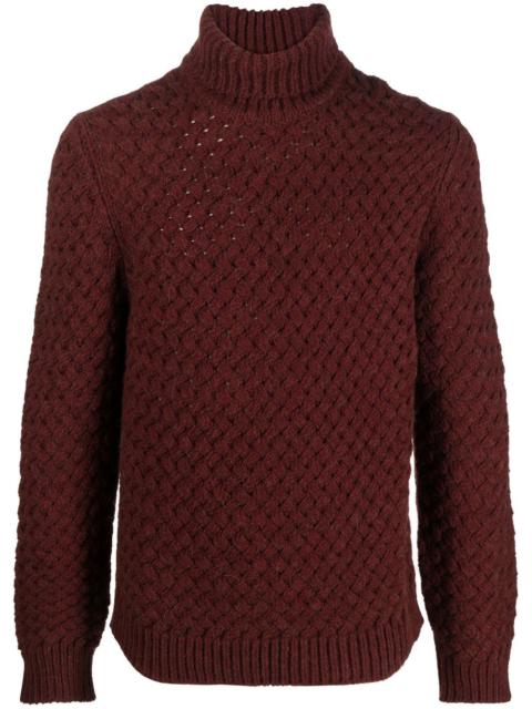 LARDINI roll-neck chunky knit jumper