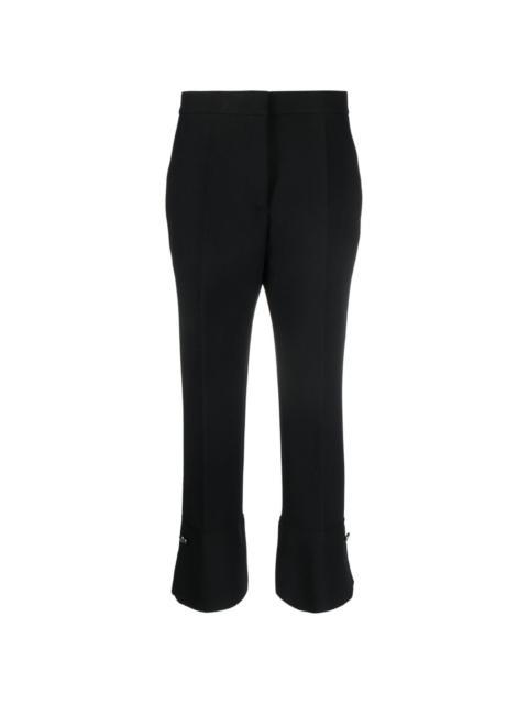 pressed-crease high-waisted trousers