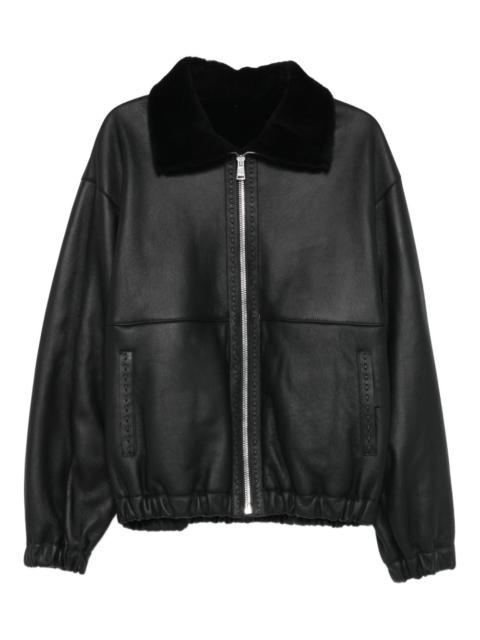 leather bomber jacket