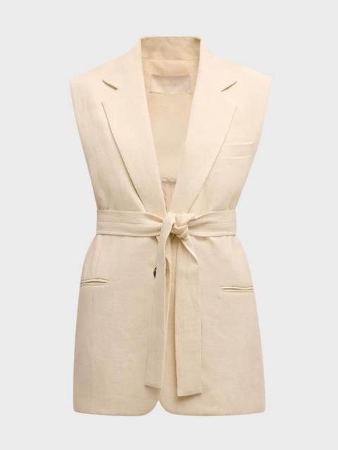 Vanessa Bruno Christen Single-Button Cotton-Linen Vest