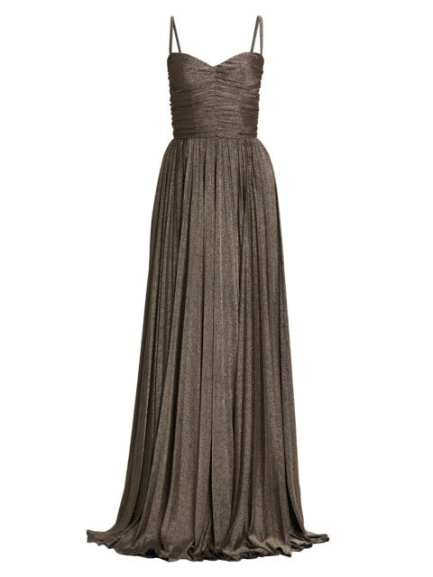 Dolce & Gabbana Women's Metallic Ruched Pleated Gown - Oro