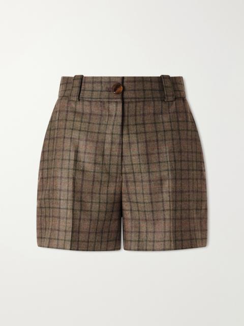 BLAZÉ MILANO Teke Checked Wool And Cashmere-blend Shorts