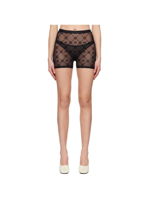 Marine Serre SSENSE Exclusive Black Mesh Flock Shorts