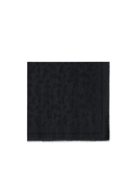 ELISABETTA FRANCHI feather-themed lurex foulard scarf