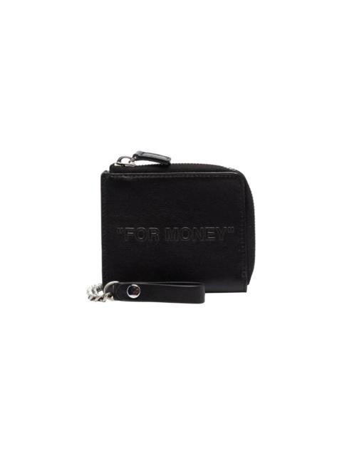 Off-White Debossed Quote Chain Wallet 'Black'