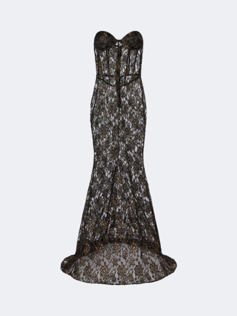 THE NEW ARRIVALS ILKYAZ OZEL Evelyne lace bustier gown