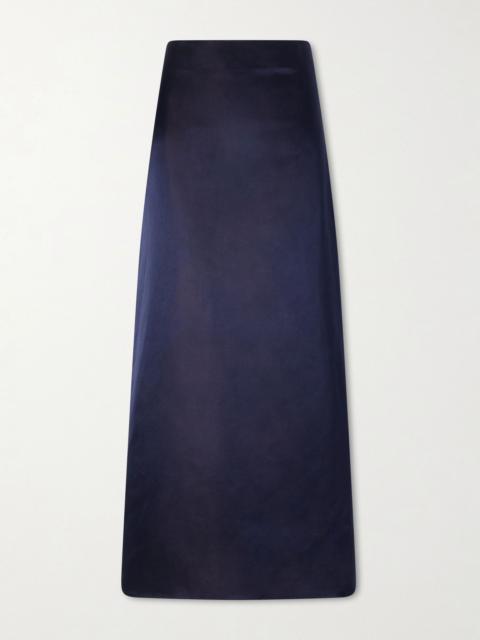 HEIRLOME Sandrita duchess silk-satin maxi skirt Midnight blue