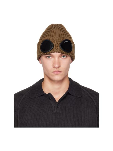 C.P. Company Khaki Extrafine Merino Wool Goggle Beanie