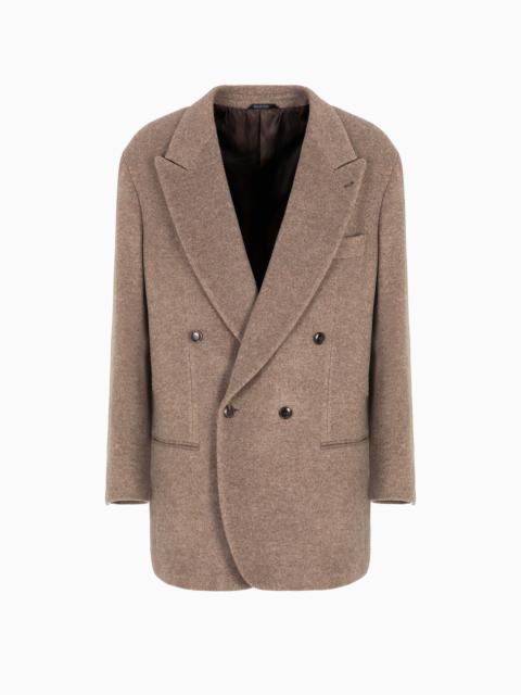 Heritage Line double-breasted jacket in a mélange cashmere fleece