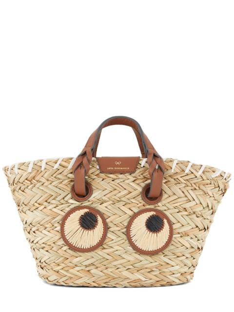 Small Paper Eyes basket tote bag