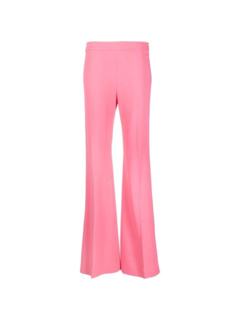 pressed-crease flared trousers