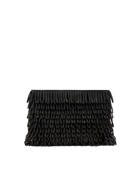 ALLSAINTS Bettina leather fringe clutch