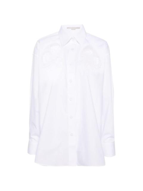 broderie-anglaise detailed cotton shirt