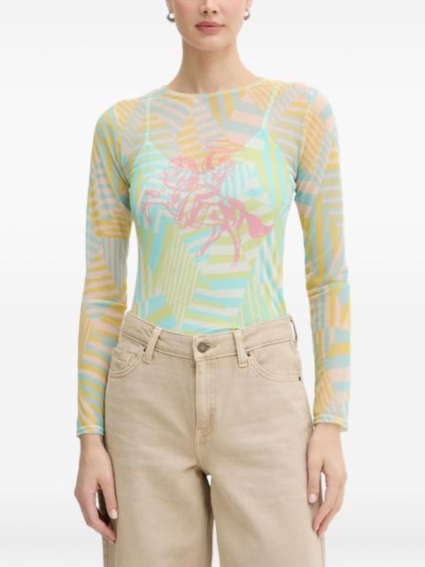 Never Fully Dressed geometric-print mesh T-shirt