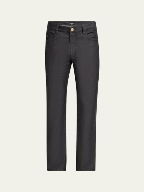 GIORGIO ARMANI Men's Cotton-Silk 5-Pocket Pants